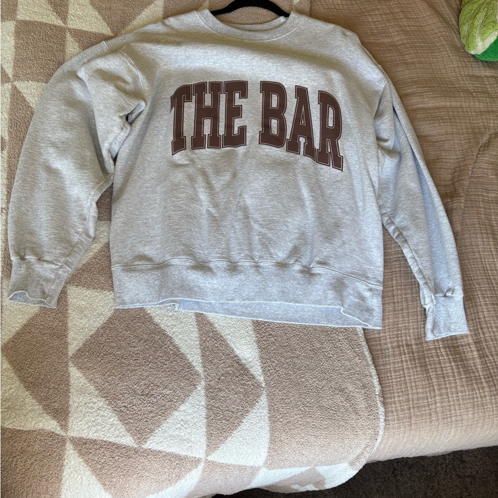 The Bar Light Gray Sweatshirt with Brown Logo - Picture 3 of 5